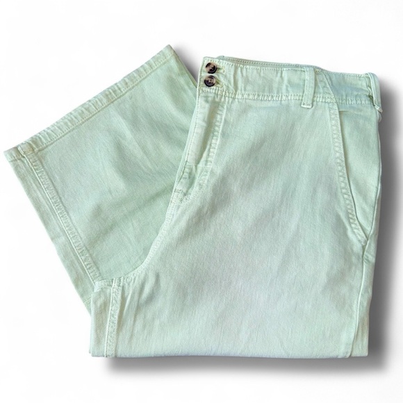 Pilcro Pants - Pilcro High Rise Pants Wide Leg Green Ankle Anthropologie